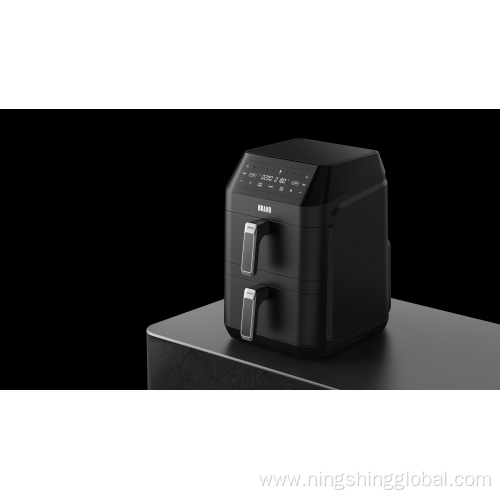 Smart Dual-Basket Air Fryer with Touch Screen and Overheat Protection